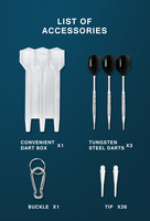 Ensemble de fléchettes en acier tungstène 85% Baril personnalisé Ensemble de fléchettes en tungstène OEM ODM Fournisseur de fléchettes en tungstène