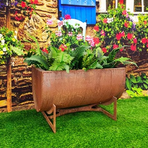 Macetero Grande de Metal Galvanizado, Ideal para Espacios Públicos, Caminos de Jardín y Exhibiciones de Plantas en Carreteras, Construcción Metálica Duradera - Product Image 3