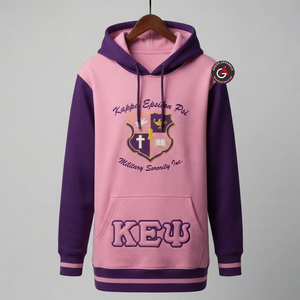 Kapa Epsilon Psi OEM vêtements pour femmes sweats à capuche pour femmes blanc 100% coton polaire dames sweats à capuche robe - Product Image 3
