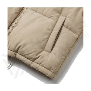 Hooded Quilted Waterproof <b>Bubble</b> Jacket Black Full Sleeve Winter Windproof Cotton Shell Knitted Fabric Polyester Filling Stand - Product Image 5