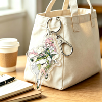 Porte-clés en acrylique personnalisé avec logo, breloque transparente en acrylique, fabricant OEM ODM, vente en gros