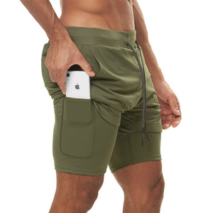 Men's Solid Casual Breathable Drawstring Quick Dry Sport Shorts Pockets High Waist <b>Mid</b> Length Spandex Polyester Board Shorts - Product Image 4