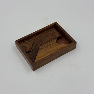 Jeu de puzzle rectangulaire en bois artisanal en bois de rose indien, casse-tête éducatif, jouet compact de voyage, cadeau - Product Image 2