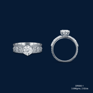 Bague en diamant de luxe de qualité supérieure, 99 diamants taille brillant, finition plaquée or blanc 14 carats, certifiée IGI, pour fiançailles, spéciale - Product Image 5
