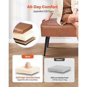 Banco Moderno de Piel Sintética para Entrada con Patas Metálicas, Asiento Tapizado para Zapatos, Mueble Contemporáneo para Dormitorio y Sala de Estar - Product Image 4