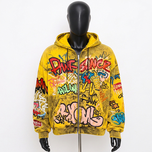 Sudaderas con capucha y cremallera estampadas para hombre en grandes cantidades, de primera calidad, personalizadas, estilo streetwear. - Product Image 5