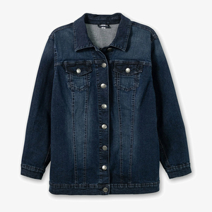 Vestes en jean décontractées pour femmes, en denim uni lavé, 100% coton, manches longues, boutons sur le devant, col rabattu, style streetwear - Product Image 4