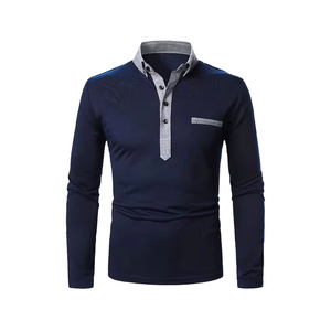 Polo Ligero de Algodón 100 GSM con Cuello en Contraste, Nueva Colección Otoño-Invierno, Manga Larga, Fabricante de Polos de Temporada - Product Image 4