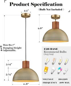 โคมไฟแขวนเพดานโลหะสำหรับตกแต่งภายในบ้านที่ทันสมัย - Product Image 2