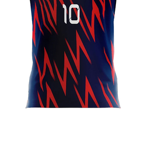 เสื้อฟุตบอลผู้ชายทรงปกติสำหรับผู้ใหญ่ พิมพ์ลายชื่อทีมแบบซับลิเมชั่น ระบายเหงื่อได้ดี สีน้ำเงินลายเรขาคณิต คอกลม แขนสั้น - Product Image 6