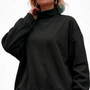Sudadera de Cuello Alto para Mujer de Alta Calidad, 100% Algodón, Ultra Cómoda, Corte Holgado, para Invierno, con Logotipo Personalizado en la Parte Delantera - Product Image 1