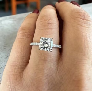 Princess Cut 1.50 Carat Lab Grown <b>Diamond</b> <b>Ring</b> For Women Luxury 925 Sterling Silver Jewelry For Wedding Engagement - Product Image 5
