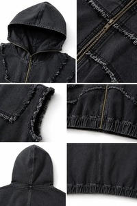 Gilet sans manches en denim noir pour homme, style streetwear - Product Image 2