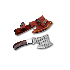 Cuchillo utilitario estilo hacha hecho a mano con hoja de acero estampado y mango de madera, proveedor mayorista OEM ODM para uso en cocina - Product Image 1