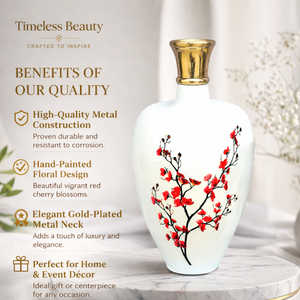Vase à fleurs décoratif en métal avec motif imprimé, centre de table pour la maison, le salon, les mariages, les fêtes, la décoration d'hôtel, article cadeau - Product Image 6