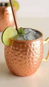 Copper Moscow mule mug <b>set</b> marina twilight <b>beverage</b> cups reusable handmade <b>serving</b> mugs premium finish - Product Image 5