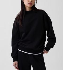 Completo da jogging da <span class=keywords><strong>donna</strong></span> personalizzato in felpa girocollo tinta unita in tessuto French Terry, casual autunnale/invernale, con pantaloni a gamba larga - Product Image 4