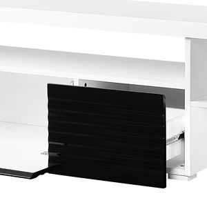 Supporto per TV a 3 scaffali bianco e nero lucido per mobili dal design elegante ed elegante - Product Image 5