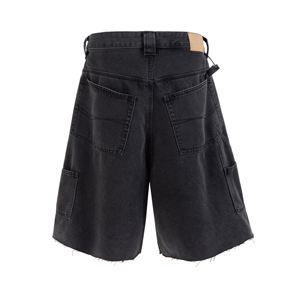 <b>Mens</b> Premium Denim Cargo <b>Shorts</b> Black Workwear Utility <b>Bermuda</b> Multi Pocket Casual Streetwear Wholesale Custom Design - Product Image 2