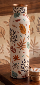 High Quality <b>Metal</b> <b>Water</b> <b>Bottle</b> Lemon Juice Drinking Energy Storage Health Benefits Flower Printed Design Copper <b>Bottle</b> Flasks - Product Image 2