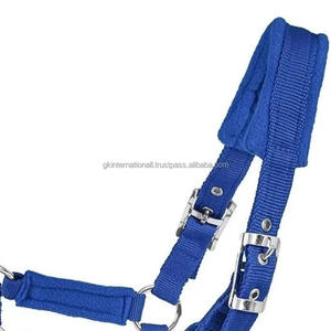 Sangle en nylon bleu de qualité supérieure rembourrage en polaire de vison confortable licou de cheval en nylon et produits de course de chevaux à bas prix - Product Image 5