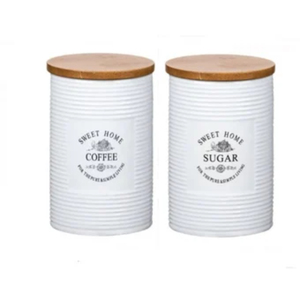 Modern Ribbed Ceramic Kitchen Canister <b>Set</b> Of 3 With Airtight Bamboo Lids White Porcelain <b>Coffee</b> <b>Tea</b> <b>Sugar</b> Storage Jars For Sale - Product Image 4