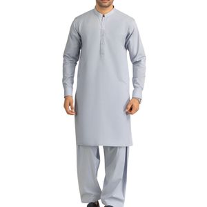 Shalwar Kameez élégant bleu glace, en coton de luxe, texture lisse, confort frais, style mariage, shalwar kameez pour homme - Product Image 1