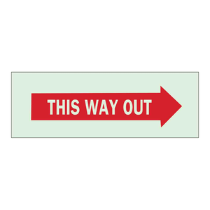 ป้ายบอกทางออกฉุกเฉิน BradyGlo Photoluminescent This Way Out Sign-PVC ป้ายบอกทางหนีไฟฉุกเฉิน - Product Image 3