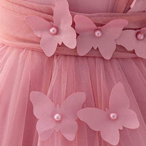 Elegante Vestido de Tul con Volantes para Fiesta de Cumpleaños, Traje de Dama de Honor para Boda, Vestido de Princesa con Volantes en Capas y Mariposas para Niñas, Venta al Por Mayor - Product Image 2