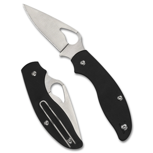 Couteaux pliants durables avec manche texturé noir, lame large et pointue en acier inoxydable, fente d'ouverture au pouce et clip de poche en métal - Product Image 1