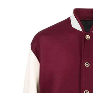 Chaqueta Varsity para Mujer con Cuello Alto, Parches de Color en Contraste, Bordado, Cierre con Botones y Manga Larga, MOQ Bajo - Product Image 6