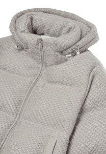 Chaqueta Acolchada de Lona Recubierta para Hombre, Color Gris Sólido, Forro Polar, Cierre de Cremallera, Ropa de Invierno Informal, Corte Regular, Nailon Estándar - Product Image 3