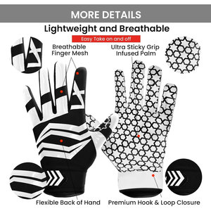 Gants de football américain personnalisés de haute qualité pour receveurs, pour adultes et enfants, avec une adhérence supérieure pour le sport - Product Image 2