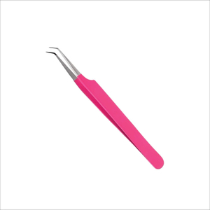 Pinzas Profesionales para Extensión de Pestañas, Curvadas, Color Rosa Bebé, con Punta de Diamante, Acero Inoxidable, Marca Privada, Punta de Fibra, Volumen, Logotipo Personalizado - Product Image 5