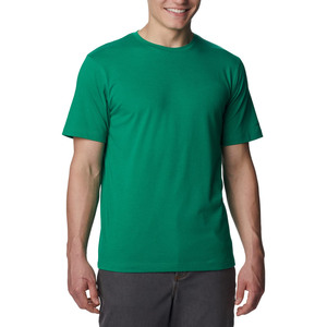 Camiseta de Manga Corta con Cuello Redondo para Hombre, Color Verde, 100% Algodón, Corte Regular, Estilo Informal, Color Sólido, Tejido de Punto Transpirable - Product Image 1