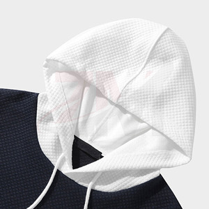 เสื้อฮู้ดบล็อกสีสำหรับผู้ชาย เสื้อผ้ากีฬา เสื้อฮู้ดออกกำลังกาย เสื้อฮู้ดผ้าโพลีเอสเตอร์ระบายอากาศได้ดี เสื้อฮู้ดลำลองสไตล์สตรีทแวร์ - Product Image 3