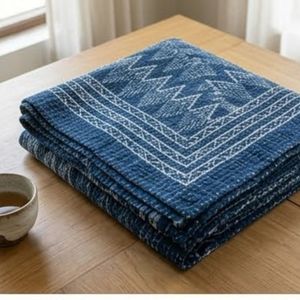 Hand Block Printed Sanganer Cotton Kantha Queen Size Throws Large Width Handmade Indian <b>Quilt</b> Artisan Home Textile Export - Product Image 6