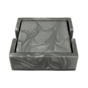 Juego de 4 Posavasos Redondos de Madera con Corcho e Incrustaciones de Resina Verde, Decorativos para Mesa, para Comer y Beber - Product Image 5