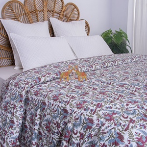 Luxury Collection of Handmade Cotton Floral Printed Block Dohar Double Bed with Quilted Technique Latest Arrivals - Product Image 3