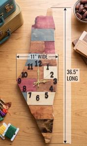 Reloj de Pared de Madera con Mapa de Palestina, Arte de Silueta de Madera Segmentada, Decoración Tradicional Palestina Árabe para el Hogar, Hecho a Mano para Regalo de Inauguración - Product Image 4