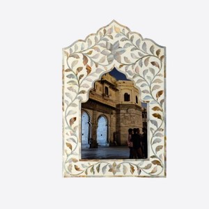 Floral Vintage Mother of Pearl Inlay Picture <b>Frame</b>: Handmade Floral Decor - Product Image 2