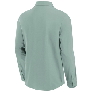 Chemise de travail à manches longues pour homme, en coton respirant, vert olive, avec poche poitrine - Product Image 5