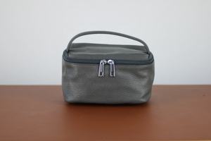 Kit Dopp de doble compartimento de cuero genuino para hombre, bolso con cierre de cremallera, neceser de viaje para, regalo cosmético perfecto para papá, 2 unidades - Product Image 6