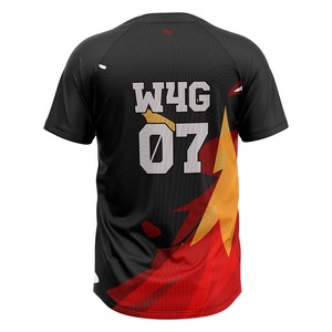 Men's Black Striped Baseball Jersey W4G 07 Mayer Screen Printed Moisture Wicking <b>Polyester</b> Short Sleeve Regular Fit - Product Image 4