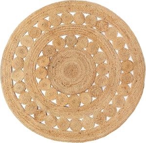 Alfombras de Yute Trenzadas de Diseño para Decoración del Hogar, con Patrón Floral, Accesorios para el Suelo del Pasillo, Juego de Alfombras para la Entrada - Product Image 5