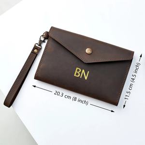 Cartera de mano de cuero grabado largo para mujer, correa de mano, embrague de mano para vacaciones, 2017 - Product Image 3