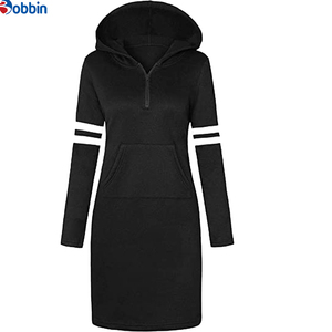 Sudadera Larga con Capucha y Cremallera para Mujer de BOBBIN INDUSTRIES, Color Sólido, Tejido de Algodón, Informal, con Bolsillos, para Otoño e Invierno - Product Image 1