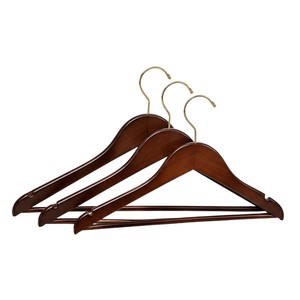 Luxury Solid Wood <b>Clothes</b> Hangers <b>Gold</b> Hook High End Eco-Friendly Garment Hangers For Boutique Wardrobe & Hotel Custom Logo - Product Image 3