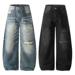2026 Custom <b>Men's</b> Casual Canvas Denim Straight Fit <b>Jeans</b> Classic Blue Breathable Eco-Friendly Lightweight Low MOQ Production - Product Image 4