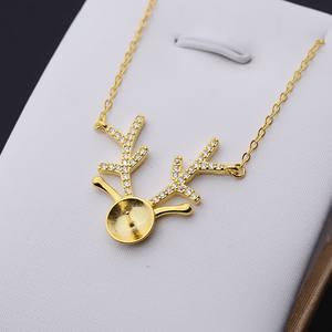 Collier pendentif en argent S925 fait main avec des bois de cerf, 8-10 cheveux de cire d'abeille, chaîne 316, accessoires en perles, nouveau accessoire de mode DIY - Product Image 2